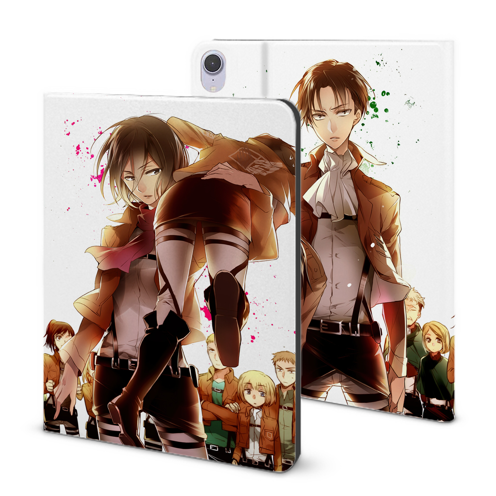 （画像用） 進撃の巨人 Attack on Titan IPad ケース ブック型 PUレザー TPU 耐衝撃 軽量 薄型 ペン収納なし 全面保護 IPad 各モデル対応